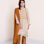 MK -063 3 piece elegant Raw silk suit